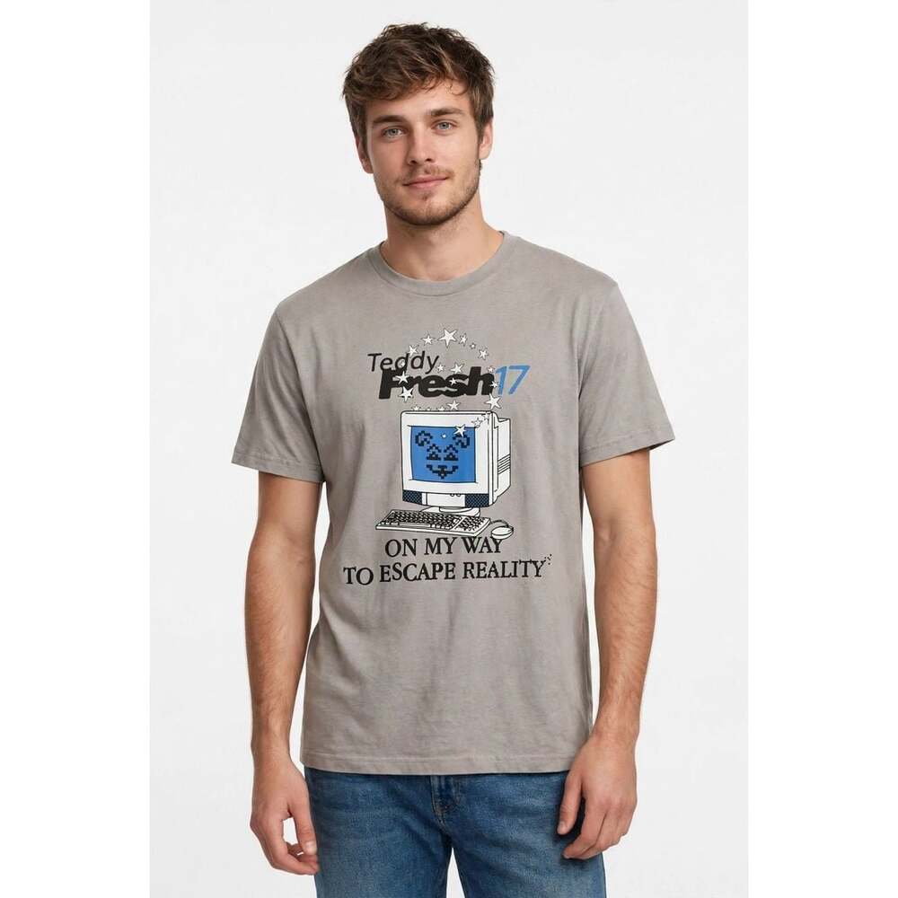 Teddy Fresh Escape Reality Graphic T-Shirt Size XL Gray